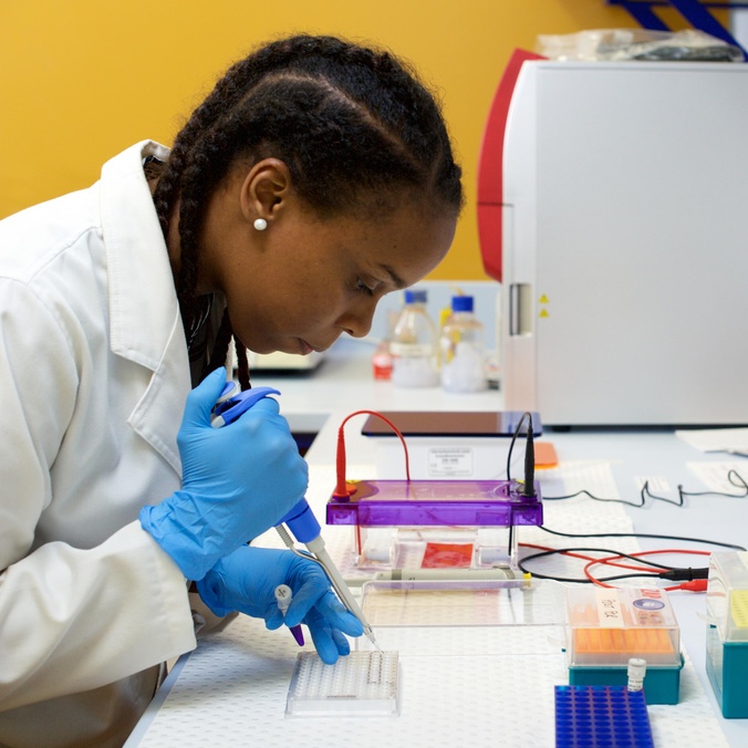 person conducting research in laboratory