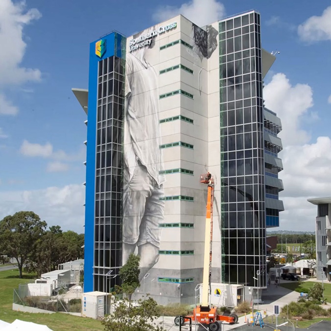 timelapse mural being painted at the Gold Coast Campus