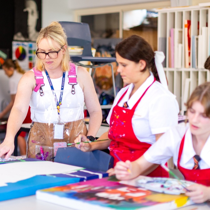 Jane Brennan teaching her students