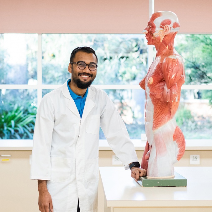 Arpan Kuwar Nursing Student standing in ���Ĵ�ý Laboratory