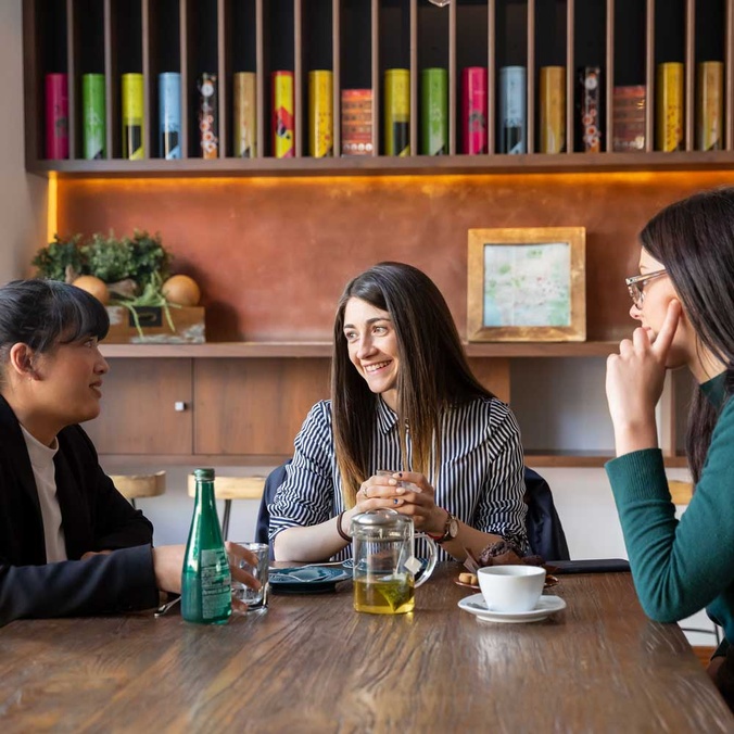 group of students at table