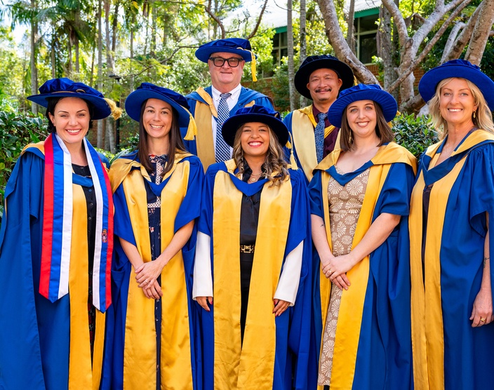 PhD graduates at Coffs Harbour ceremony June 2025
