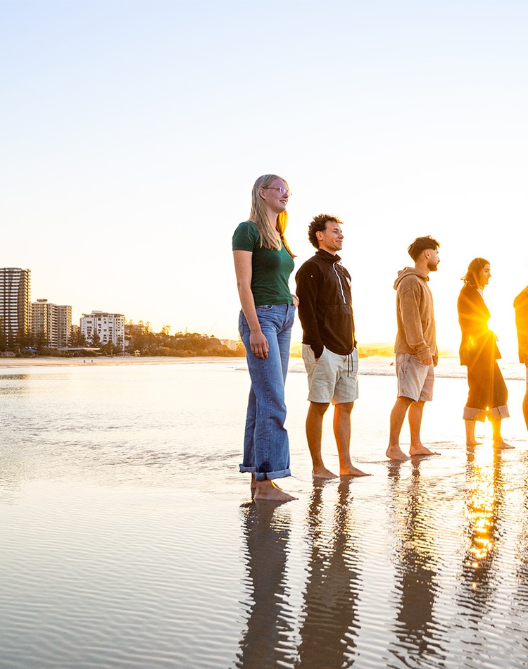 Students on the beach