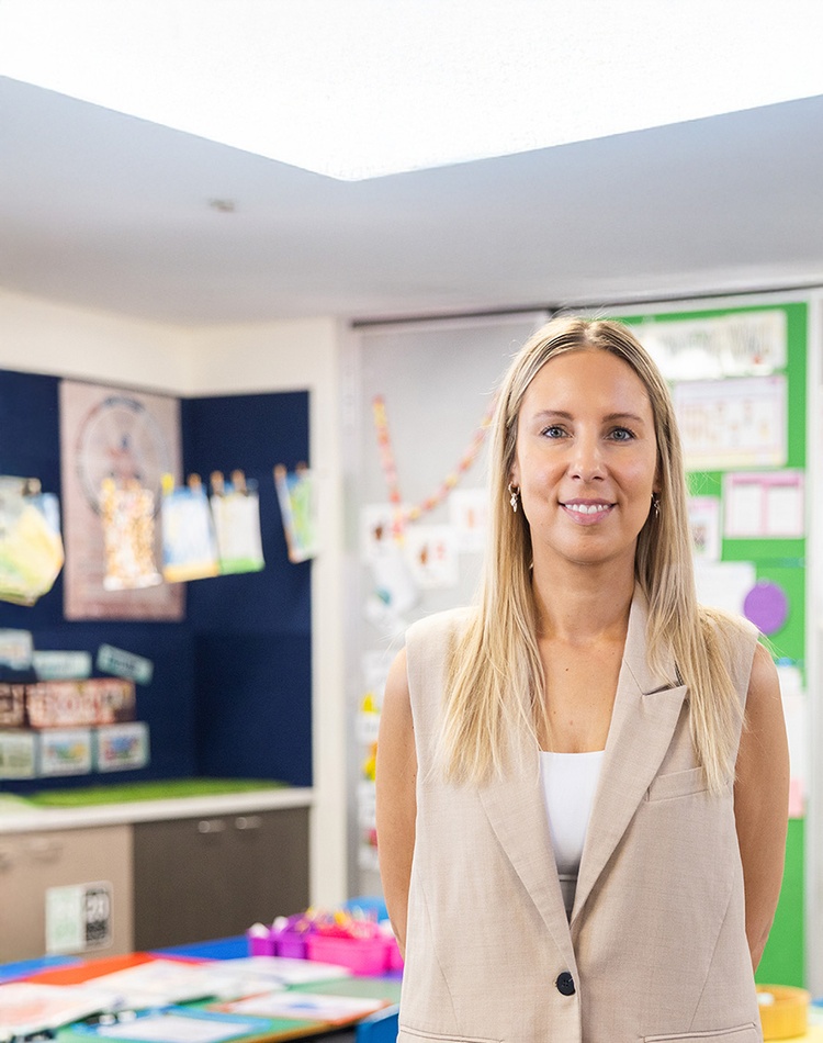 school teacher in classroom