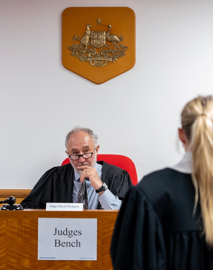 Group of students in court