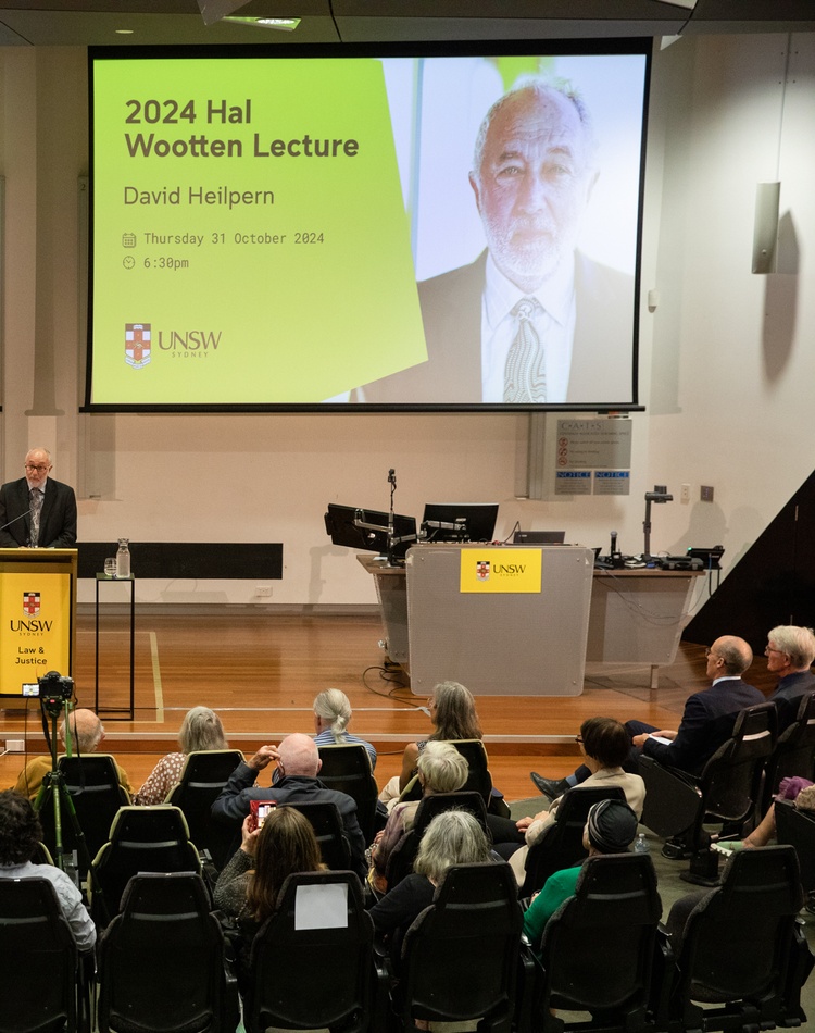 Professor David Heilpern delivers Hal Wootton lecture at UNSW