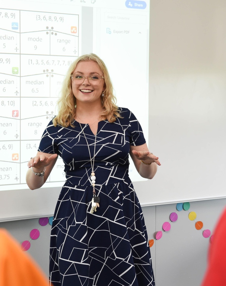 Holly Millican in classroom teaching