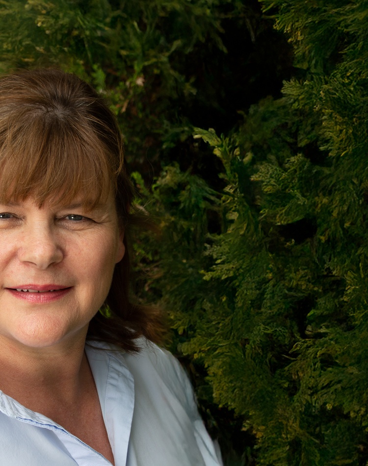 Woman smiling at camera