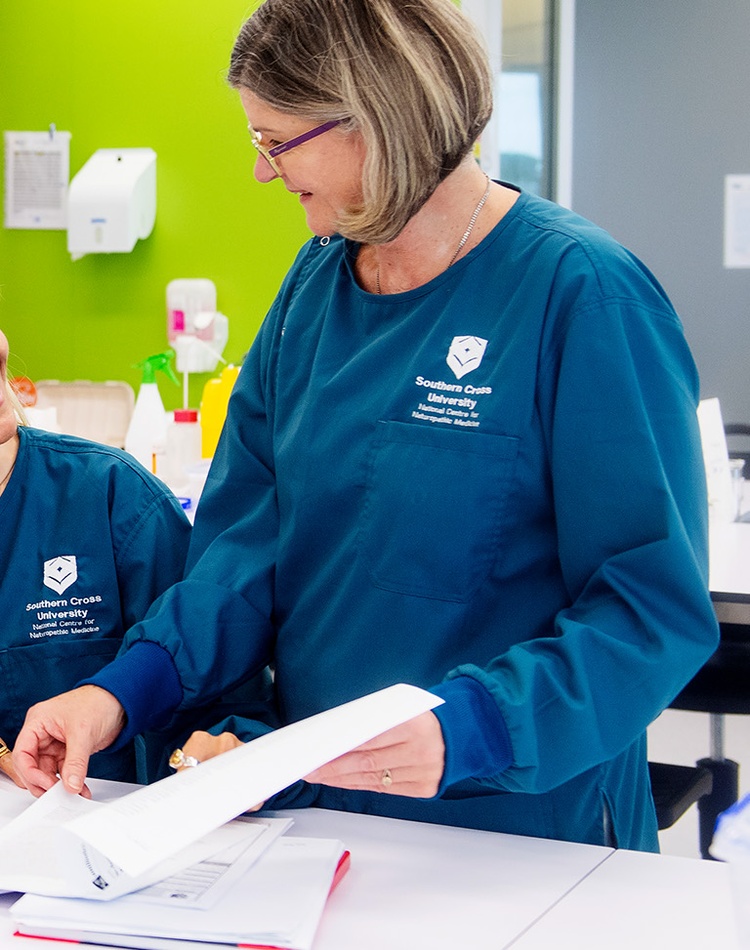 National Centre for Naturopathic Medicine - PHD student Nicole Hannan and Clinical Research Fellow Janet Schloss in the research lab at the Southern Cross University Gold Coast campus.