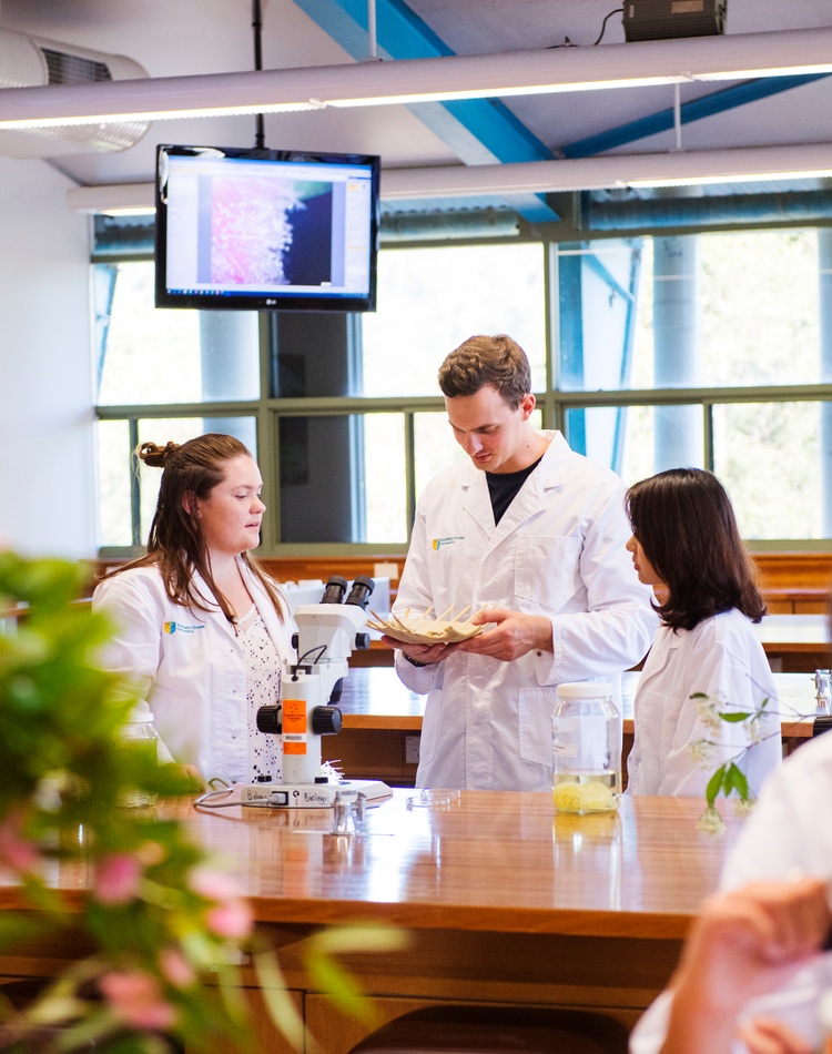 Students in biology lab Lismore campus