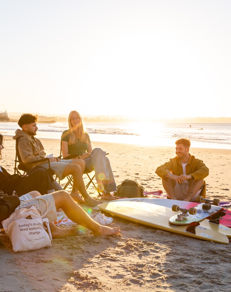 International Students at the beach