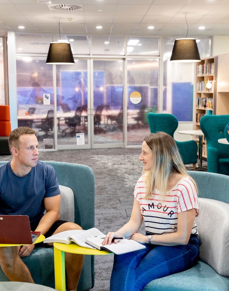 student in gold coast library