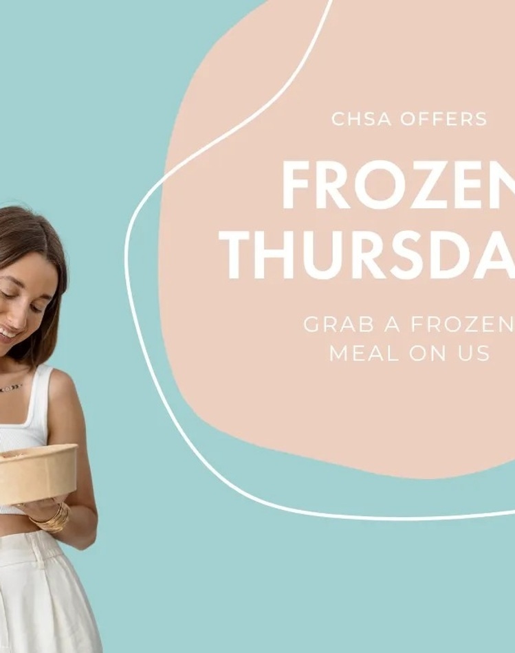 CHSA Frozen Thursdays free food meal banner