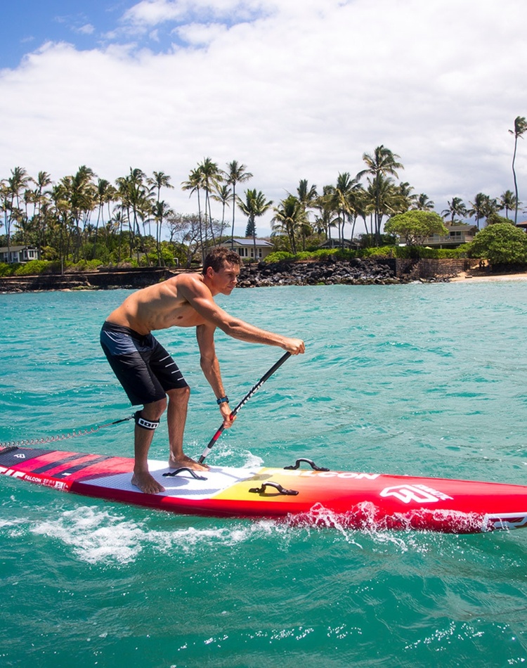Jake Jensen paddle boarding