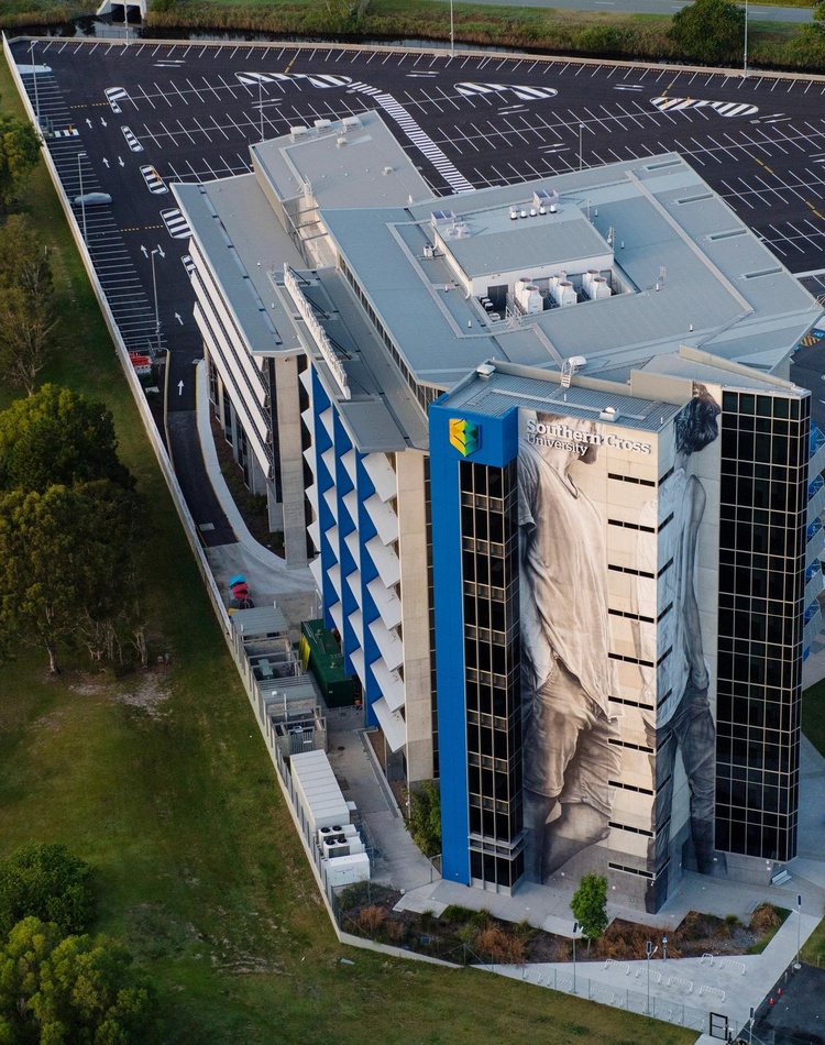 view from above looking down at buidlings at Gold Coast Campus
