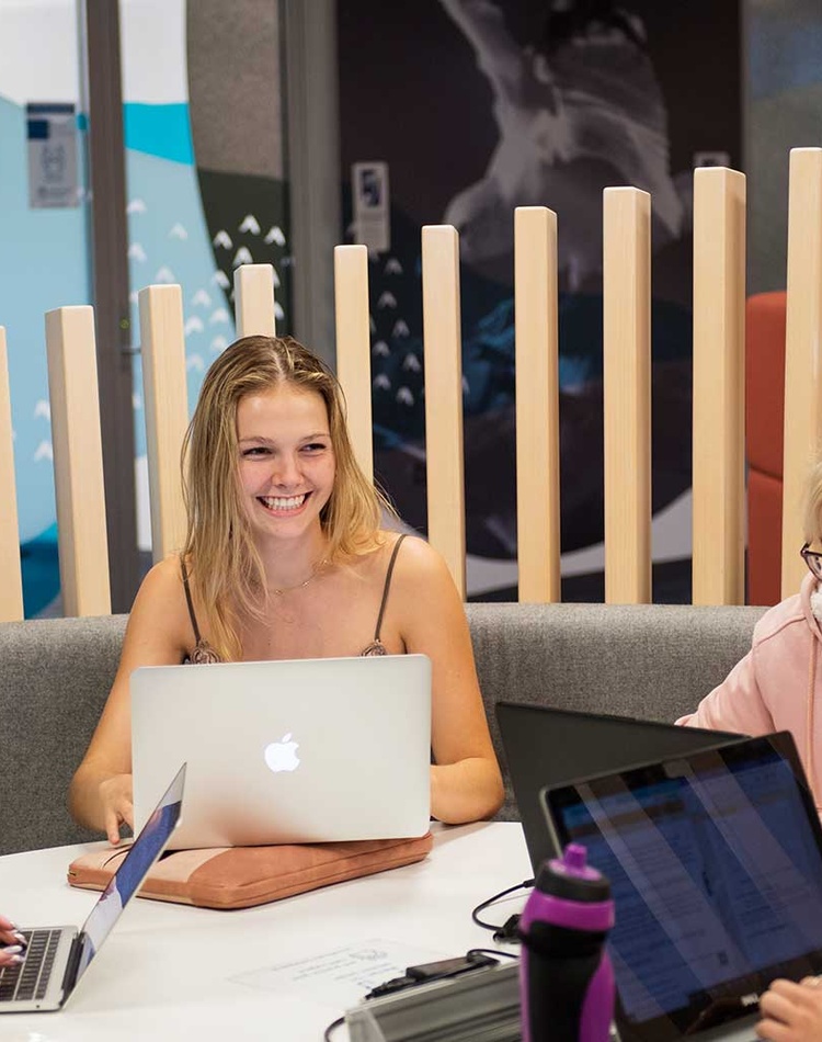 Students in a group working