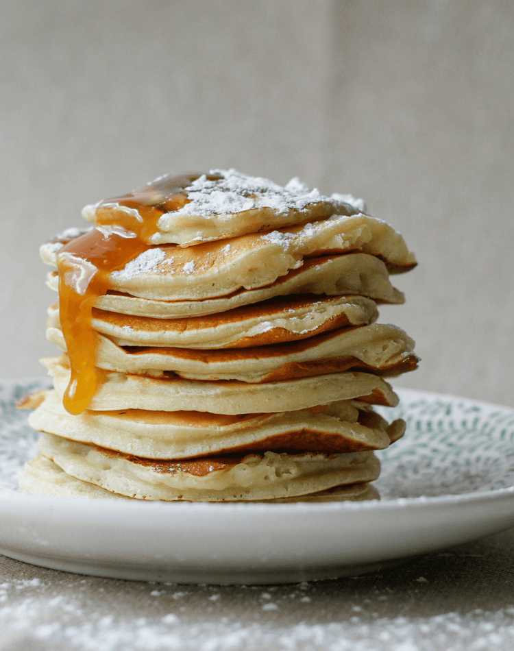 A stack of pancakes