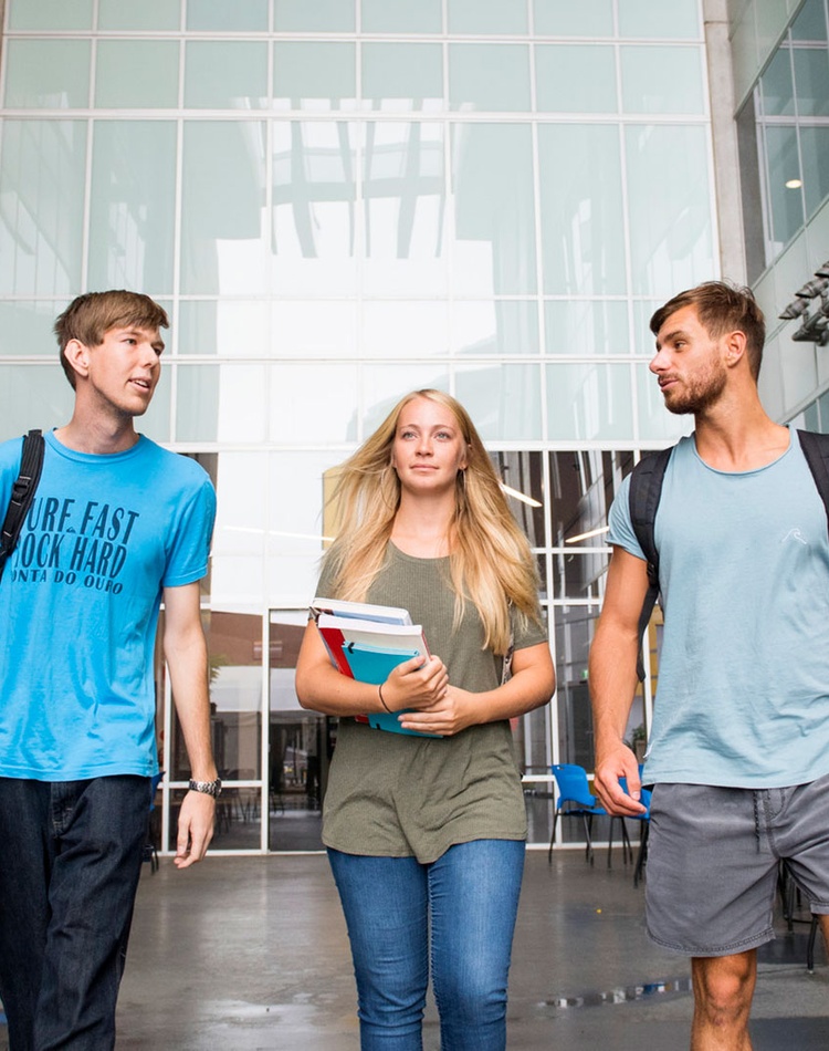 Nicholas Hofman is an international student enrolled in Bachelor of Accounting. Sara Boekle and Alex Reichmann are Study Abroad students