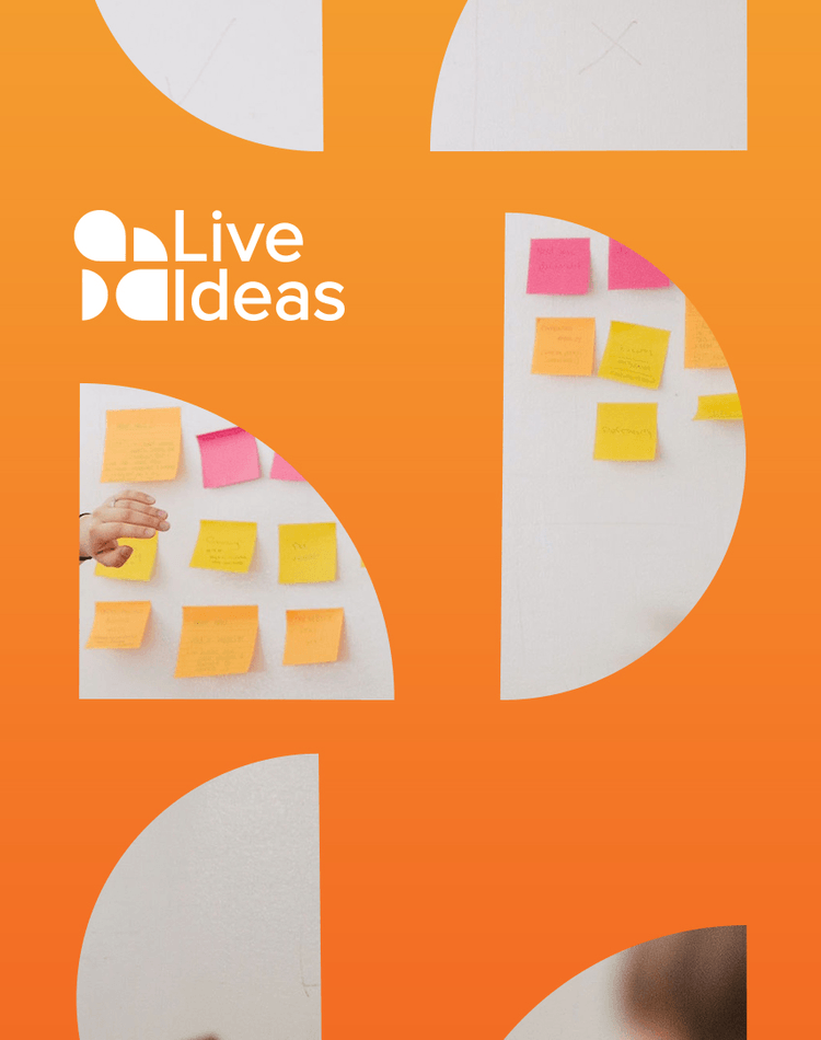 Live ideas on whiteboard with post it notes and discussion