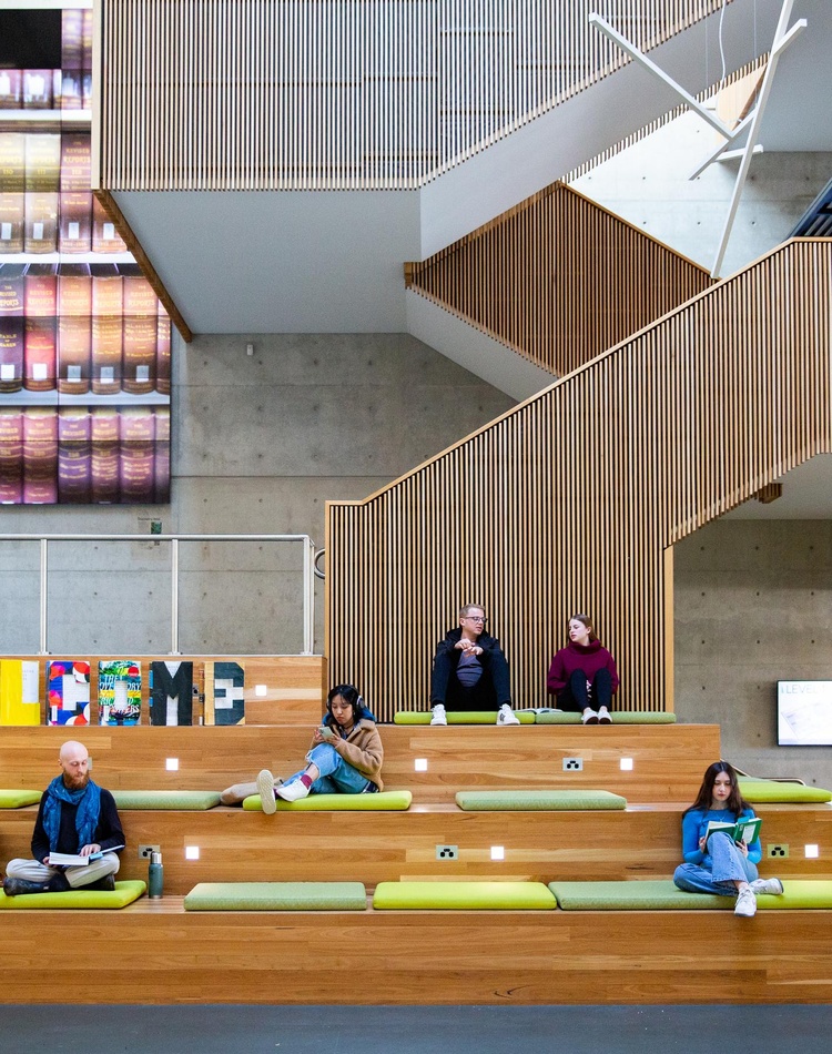Group of students in learning center at Lismore