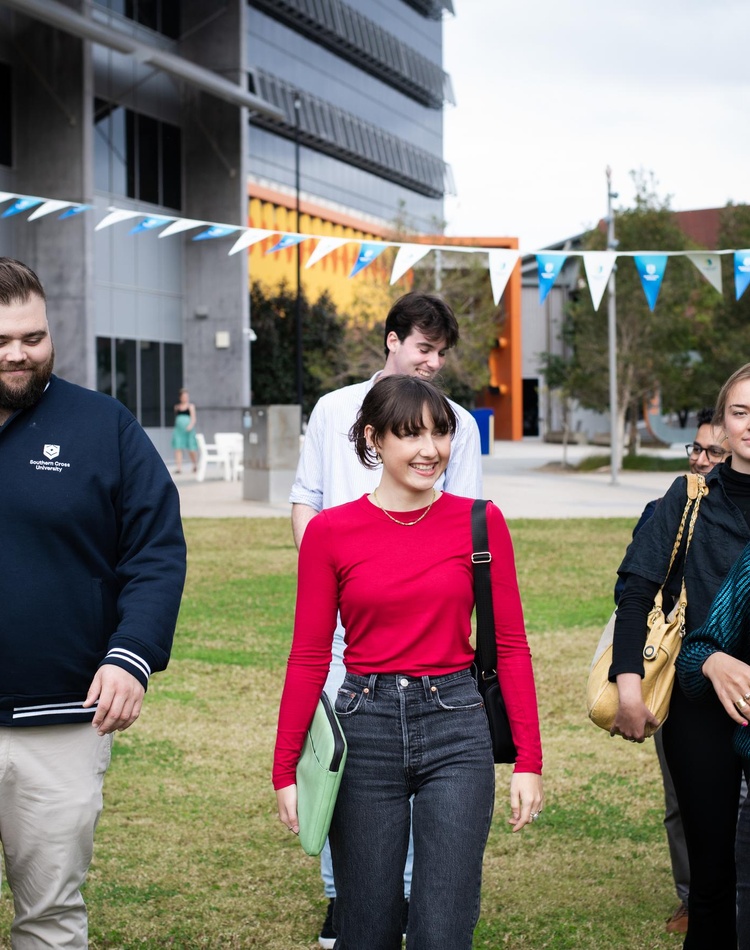 Students walking on the Gold Coast campus