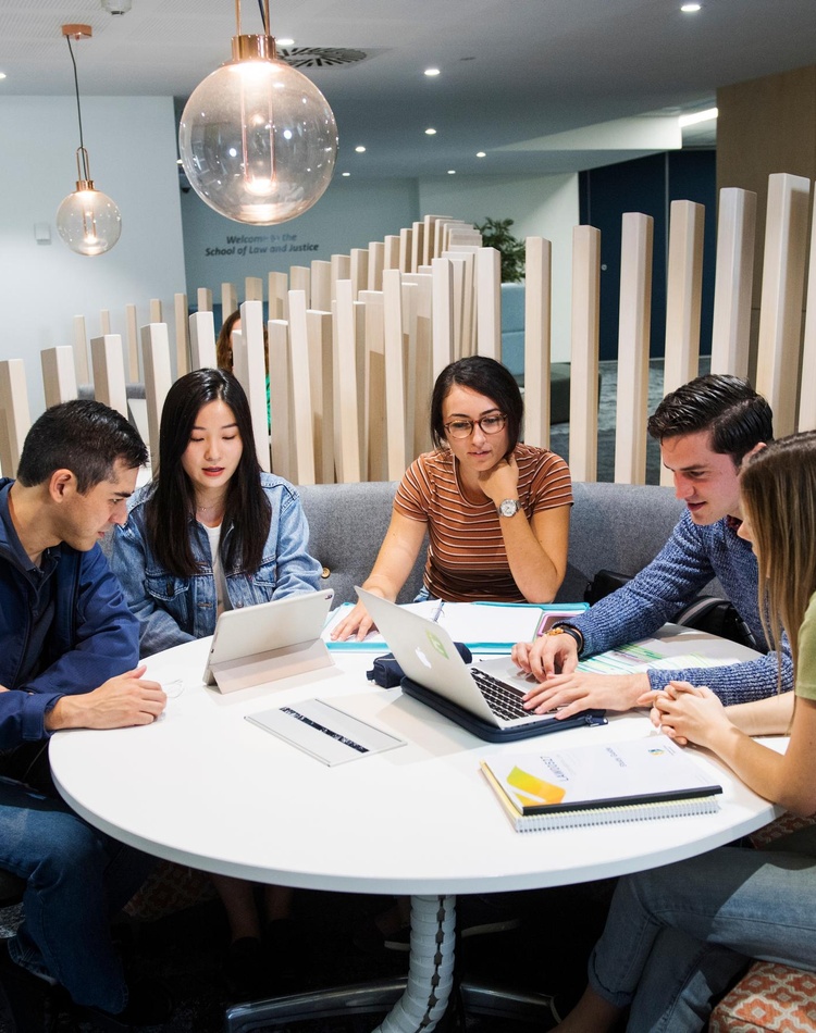 group of students at table