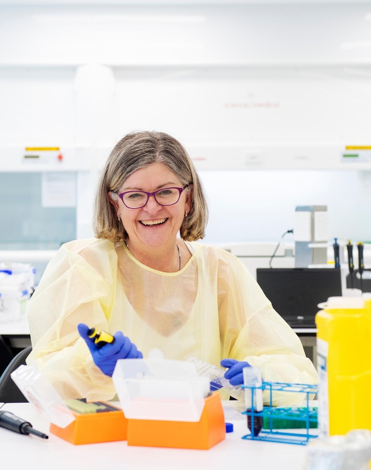 Researcher Dr Janet Schloss in the lab