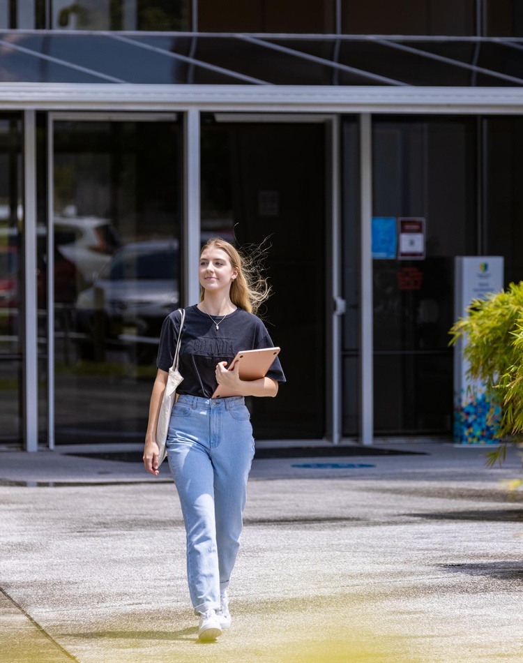 Gold Coast campus student walking