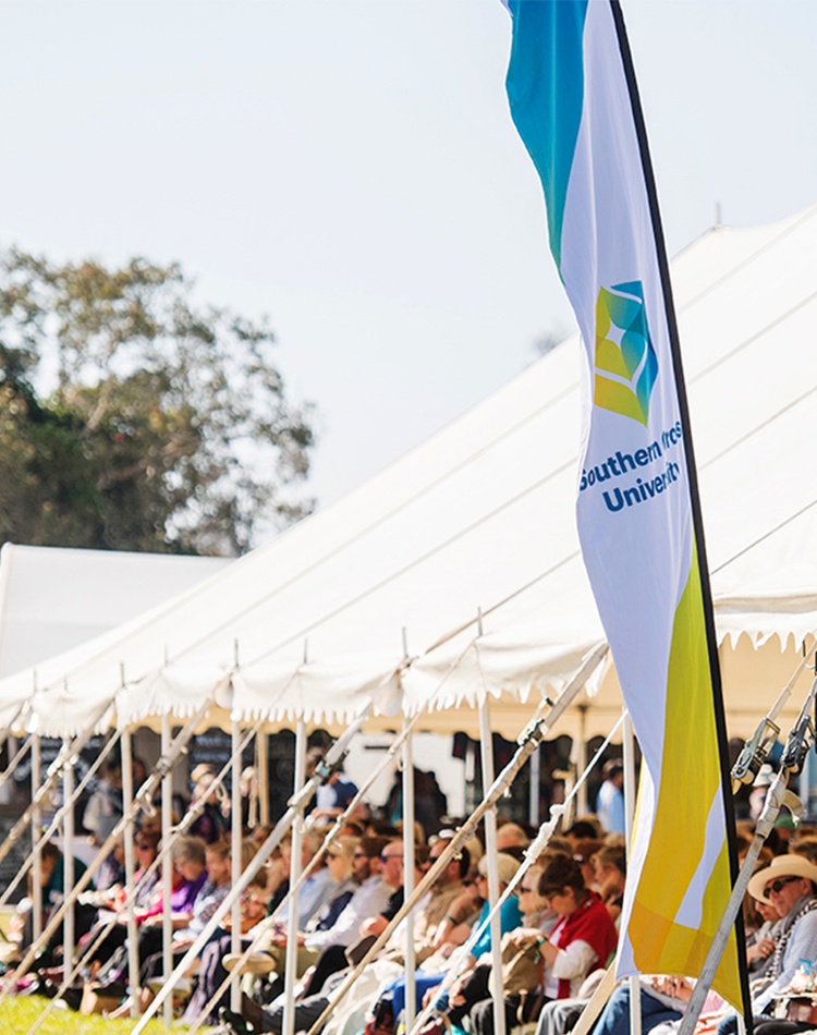Byron Writers Festival people under tent