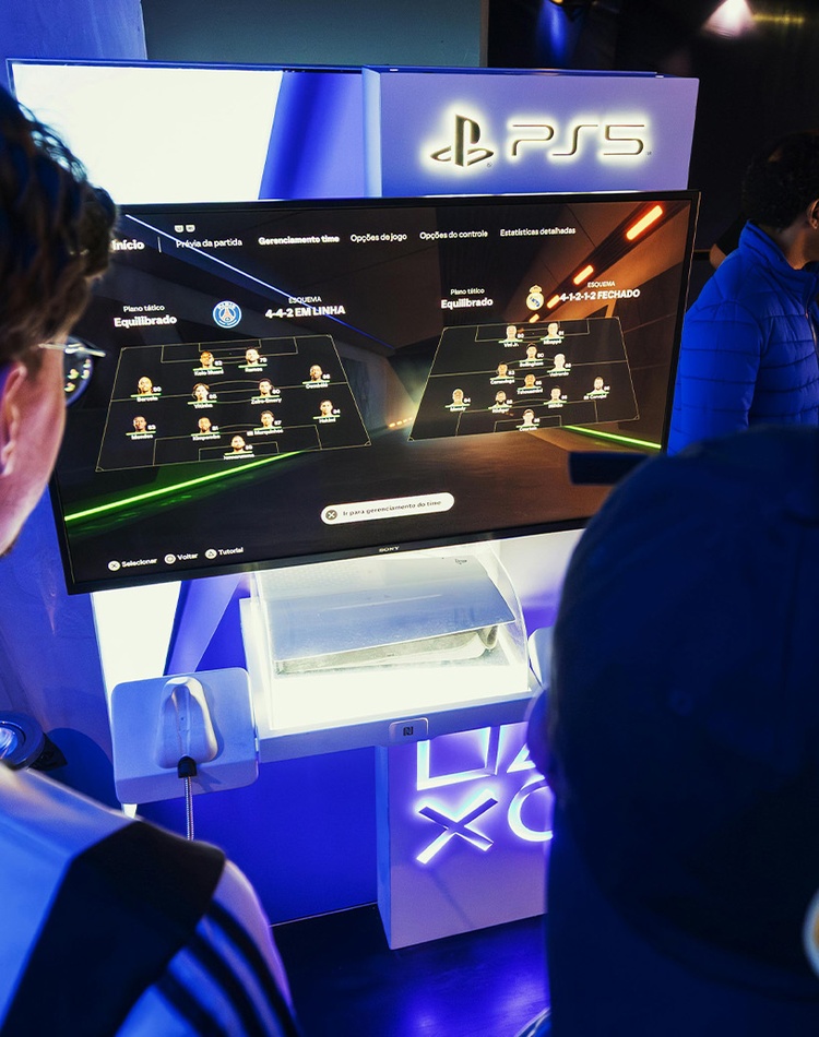 Boys playing playstation 5 game