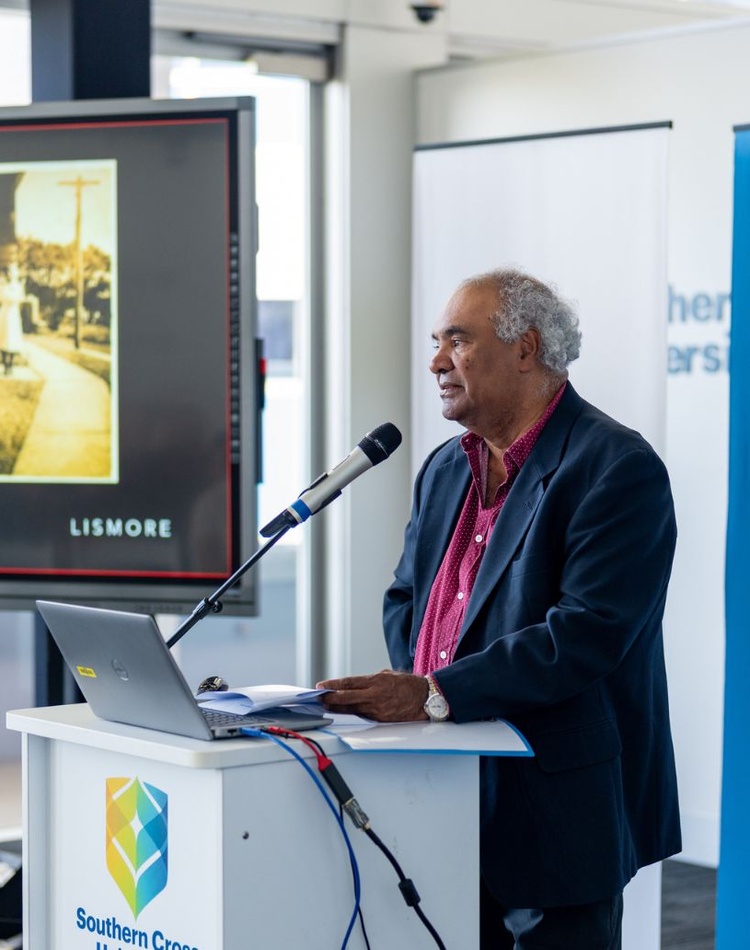 Nephew Rod Williams addresses the Ena Williams Symposium