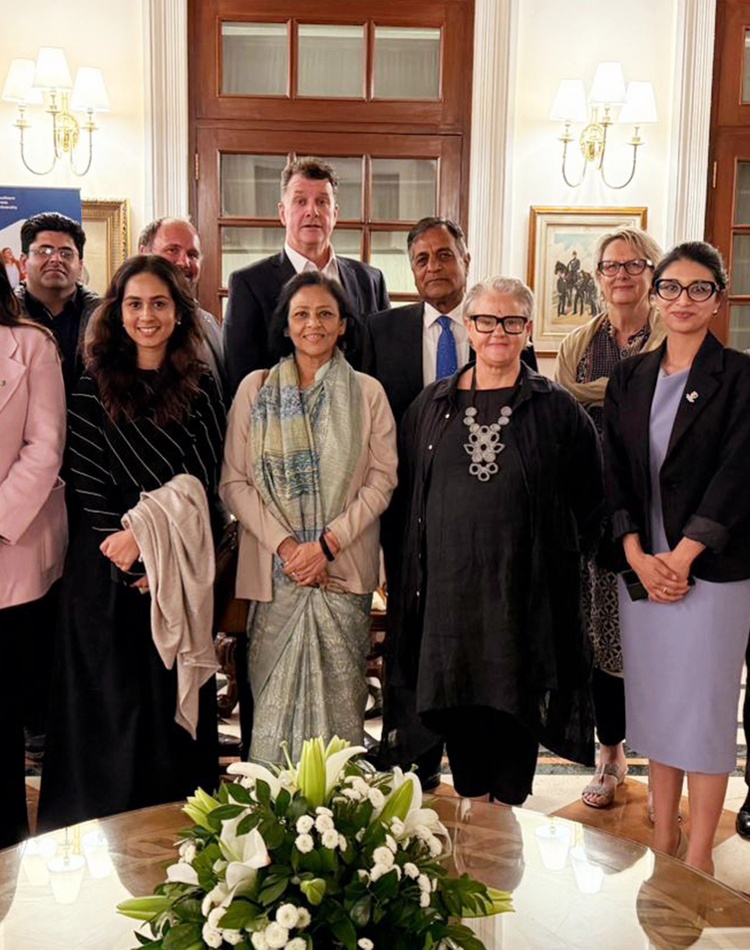 Southern Cross University academics and staff with a group of Indian alumni