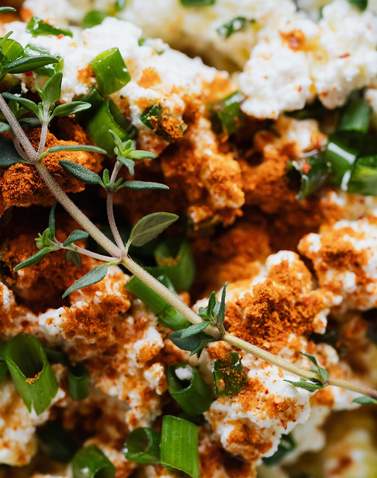 Cottage cheese in a salad