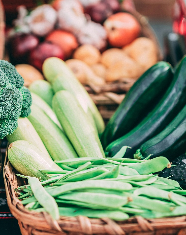 Vegetables at a market stall