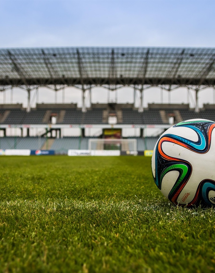 Soccer ball on pitch
