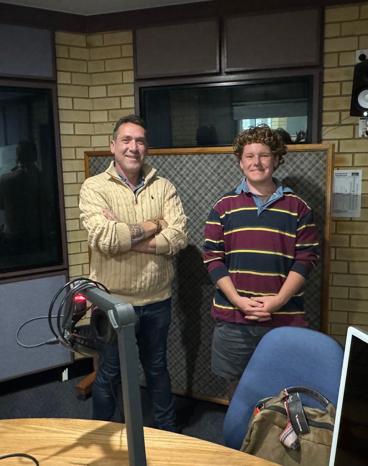two men in studio