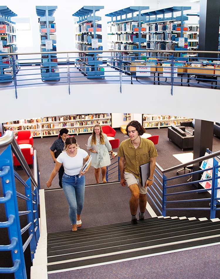 Students at Coffs Harbour campus library
