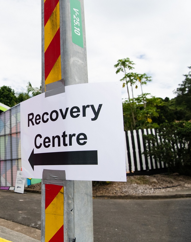 A sign indicating recovery centre on Lismore campus
