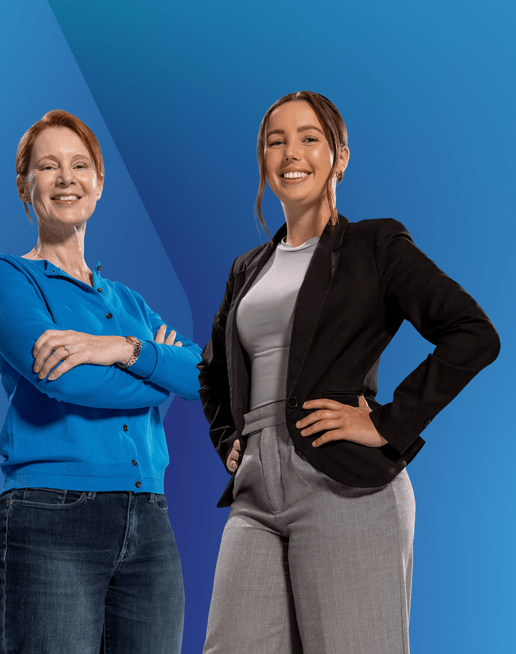 Students standing confidently