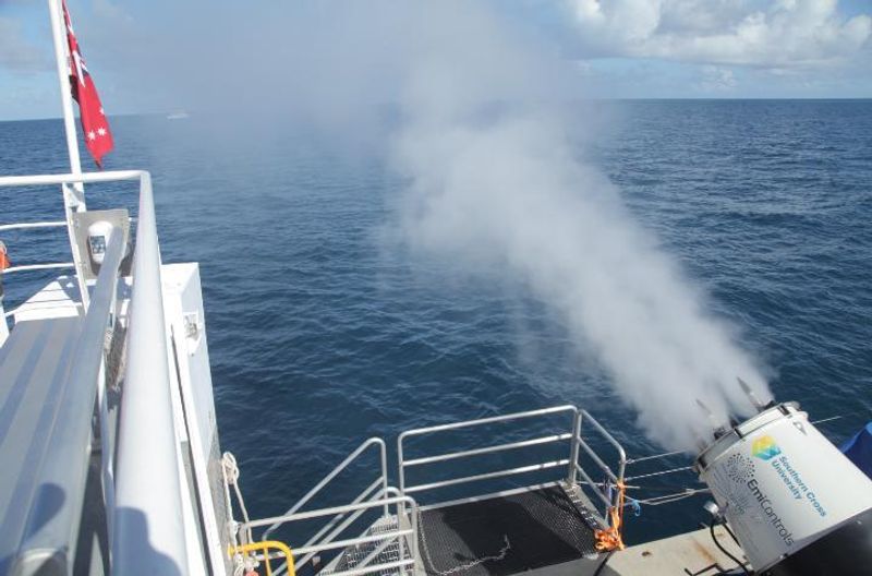 Seawater sprayer jets close up