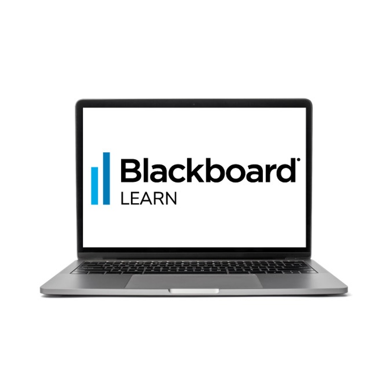 Blackboard Learn logo on a laptop computer screen