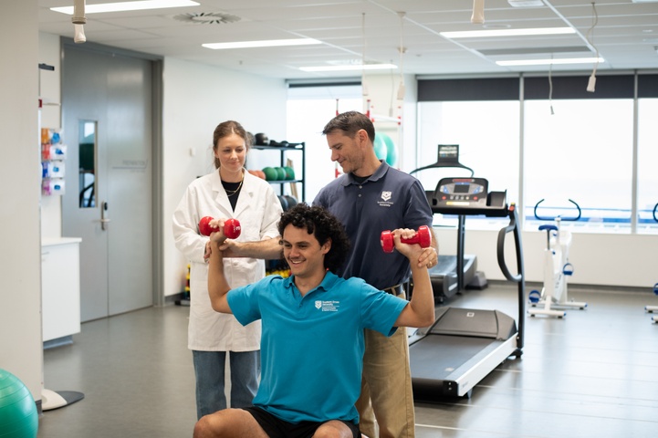 Clinical Exercise Physiology student Vincent Manze at the Exercise lab on Gold Coast campus