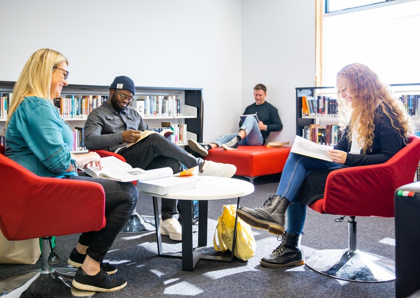 Students studying