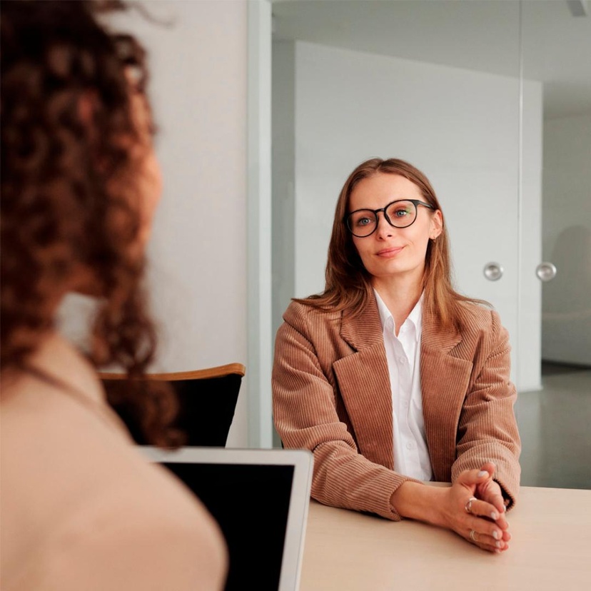 woman in employment meeting