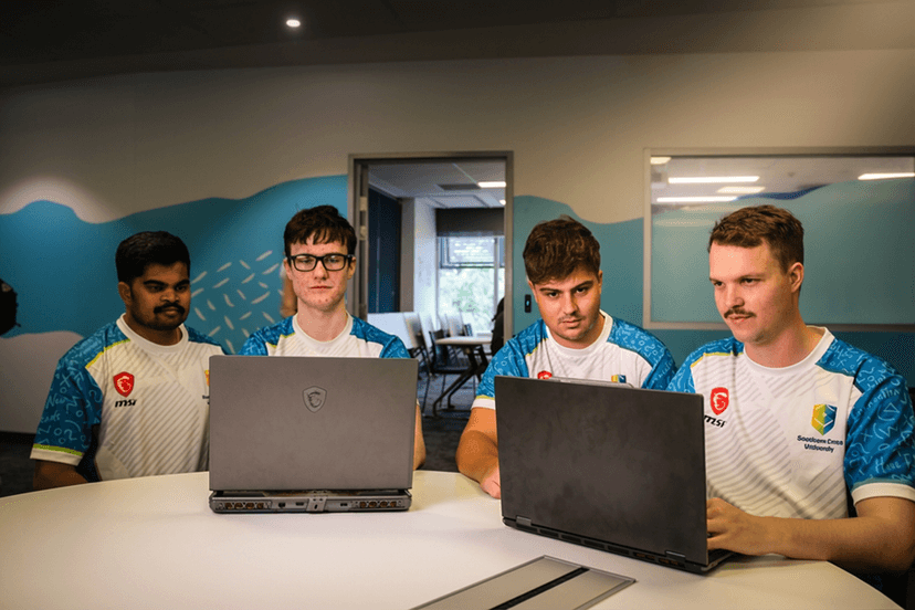 Students on a laptop