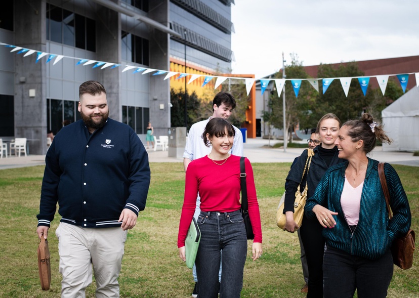 Students walking on the Gold Coast campus