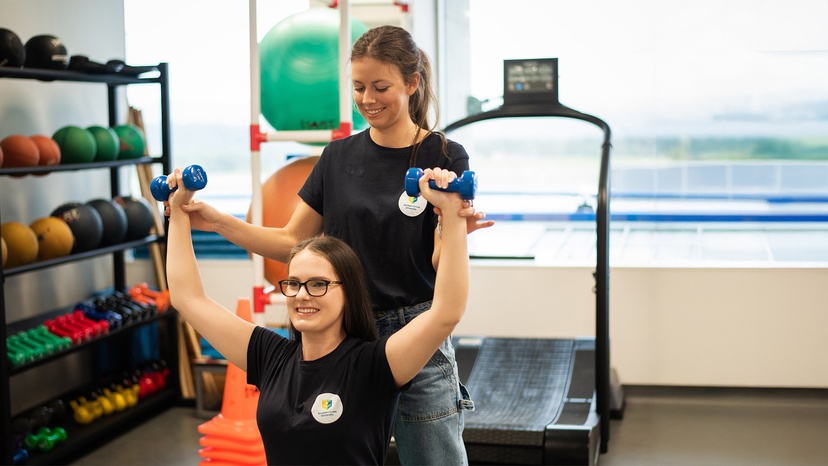 Two students working out in the Gold Coast Gym