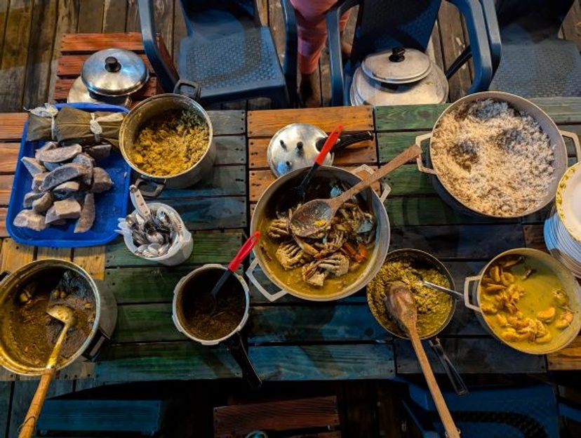 Food on a table