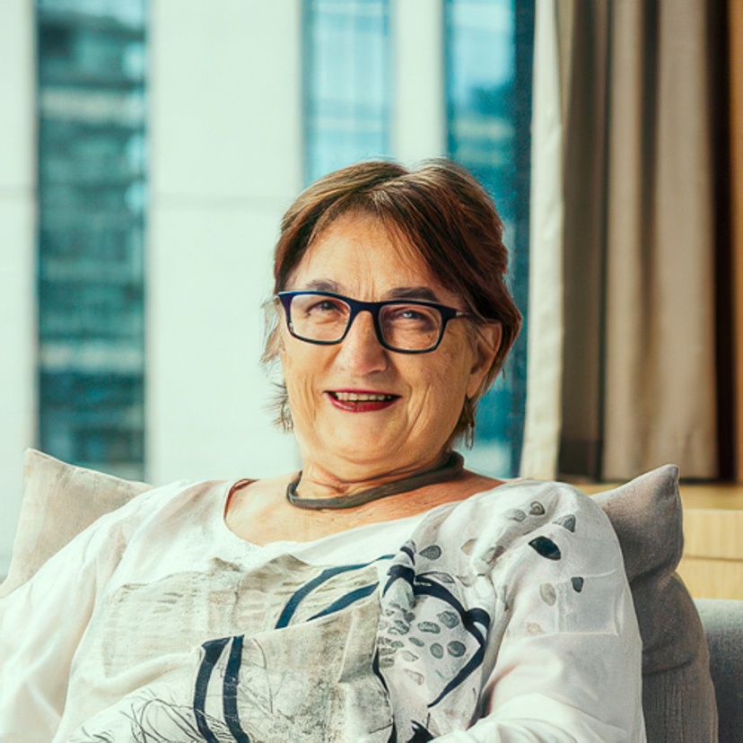 Woman smiling at camera
