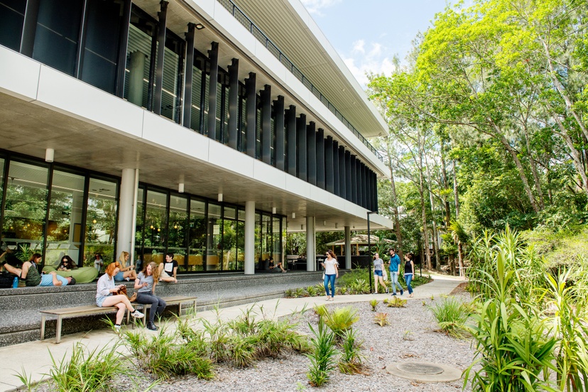 Outside library building